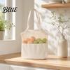 Breathable Shopping Bag Canvas Bag Mesh Splicing Design with Reinforced Picnic Carry Straps Grocery Tote for Fruits Vegetables Bread Snacks Strap