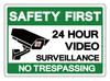 Hisun Tin Sign HD Tin Sign Bilingual Security Warning Wall Decor  Retro French  English Video Surveillance Metal Poster for Business Home