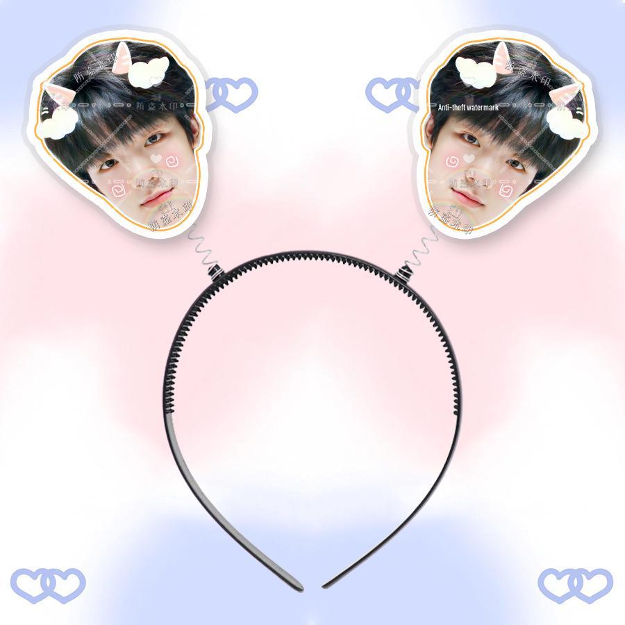 Wang Junxi 3D Spring Hair Clip Headband with Photo - Concert Support Merchandise