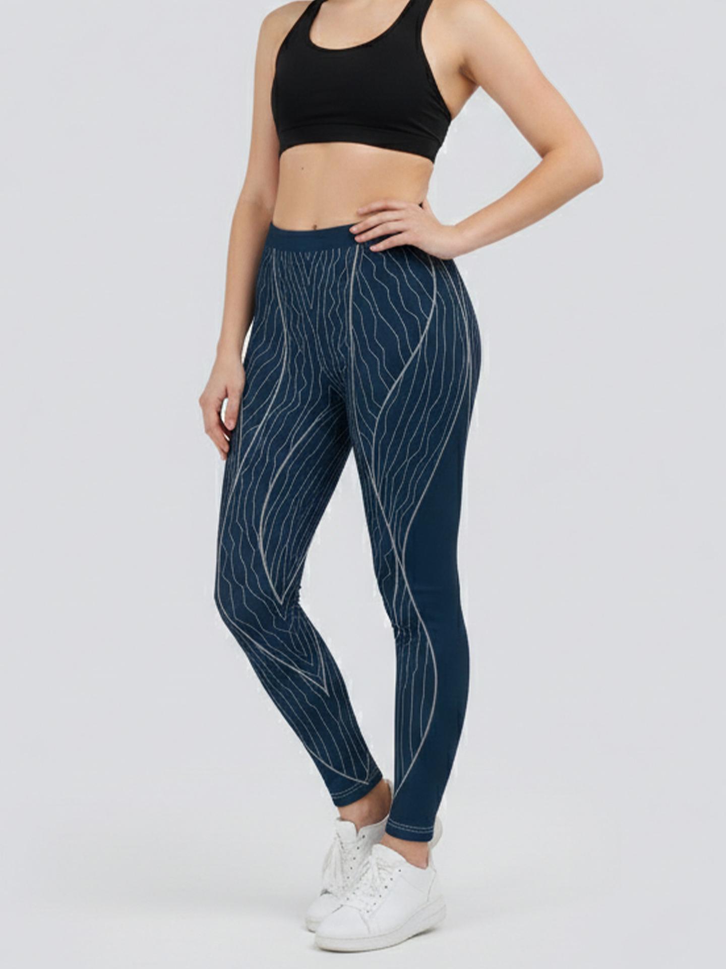 

High Elasticity Spring & Summer Women s Yoga Pants - Digital Print Cropped Workout Leggings S