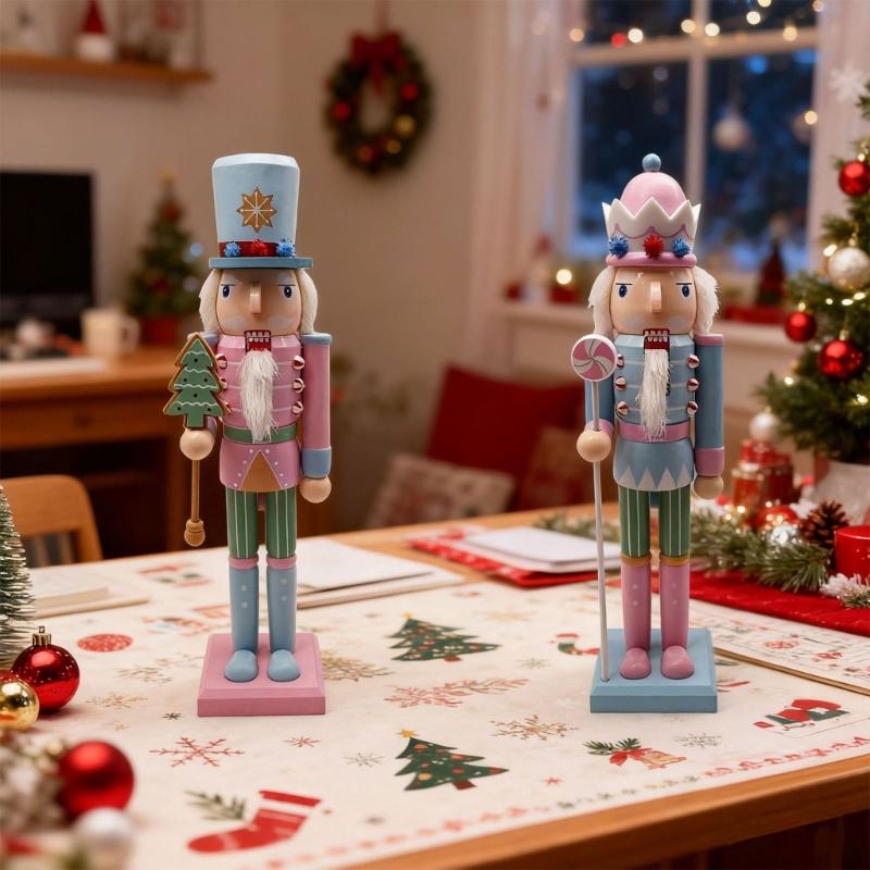 Weihnachts-Nussknacker Ornament Kleiner Holzsoldat Weihnachtsdekorationen Nussknacker Figur Ornament für Tisch Regal
