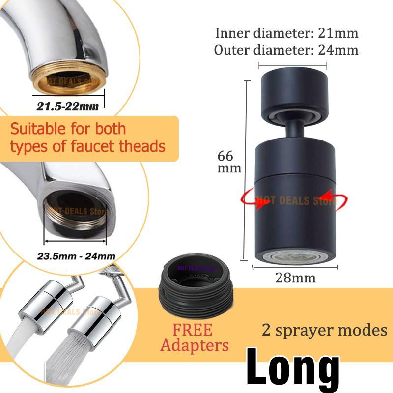 Dual Function Anti-splash Bubbler Kitchen Faucet Aerator 360 Degree Swivel Tap Water Diffuser Bathroom Water Filter Nozzle Mixer