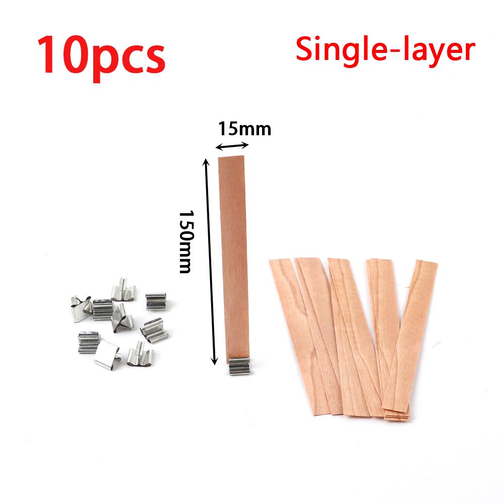 New Double Layer Wood Candle Wicks With Base Candle Wick Core For Homemade Candle Making Supplies Soy Parffin Wax Wood Chip Wick