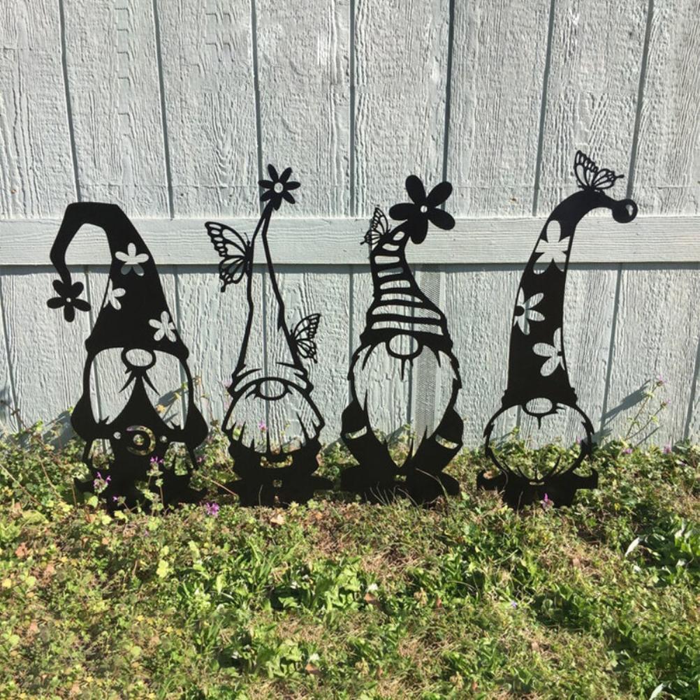 Metal Garden Fairy Statue Plug Outdoor Lawn Yard Decorative Iron Art Ornament