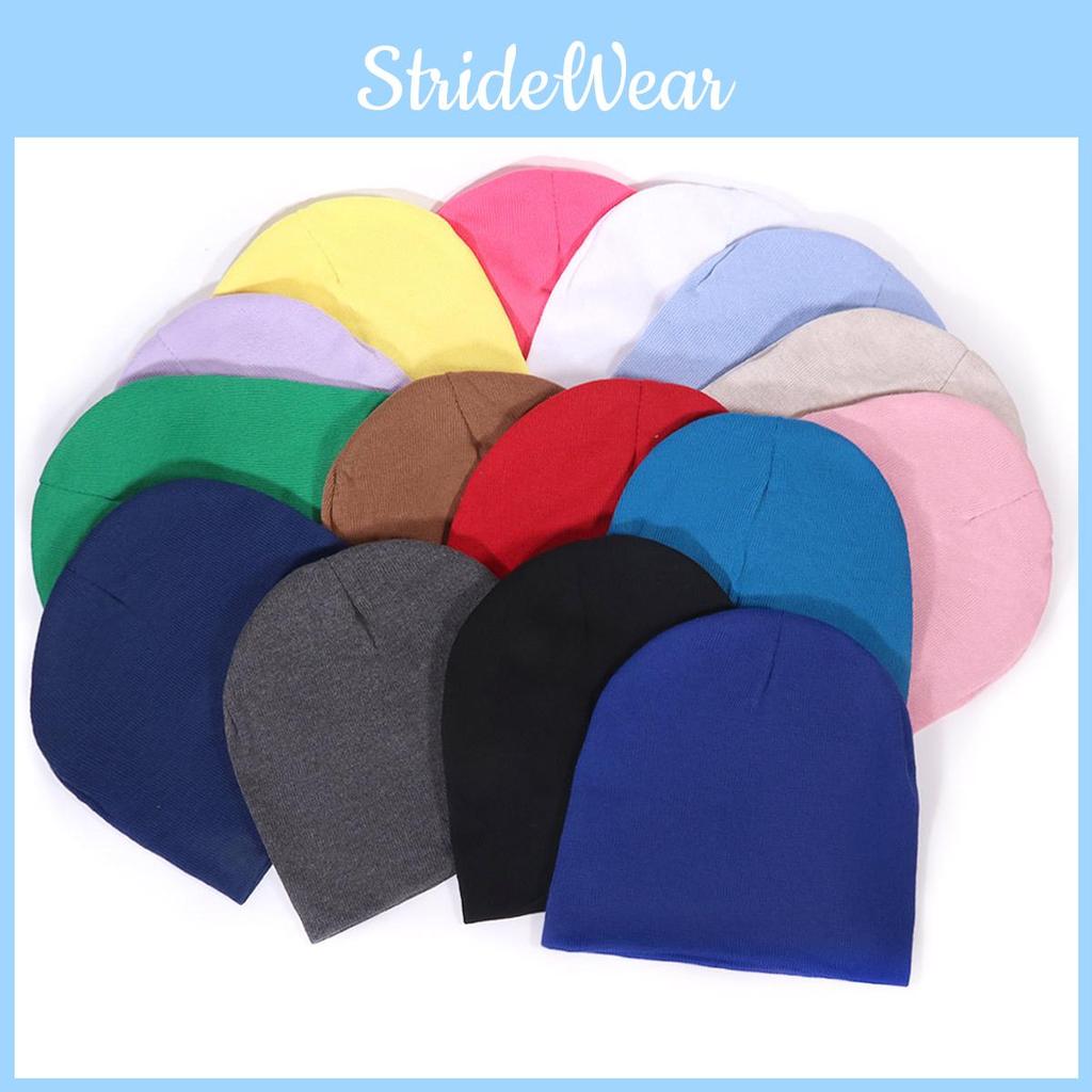 Trendy Fall Knitted Cap With No Brim And Warm Polyester Material For Outdoor Activities