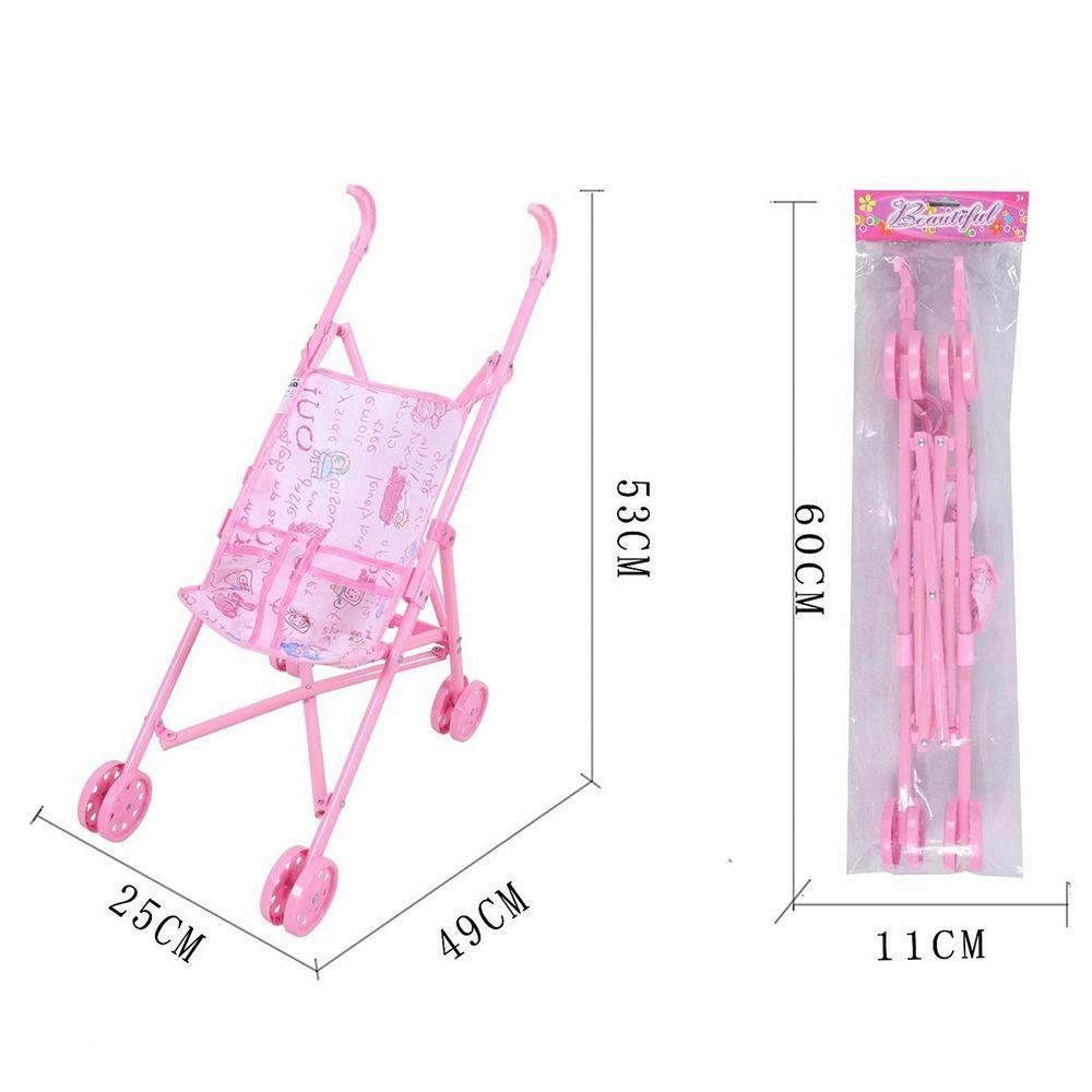 Foldable Dolls Pram Multicolor Doll Handcart Creative Baby Walker  For Boys Girls