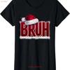 Bruh Weihnachtsbriefe Lustige Weihnachten Passende Pyjama Damen Rundhals T-Shirt vintage Gewaschen Grafik Stilvoll Mode homme Atmungsaktiv