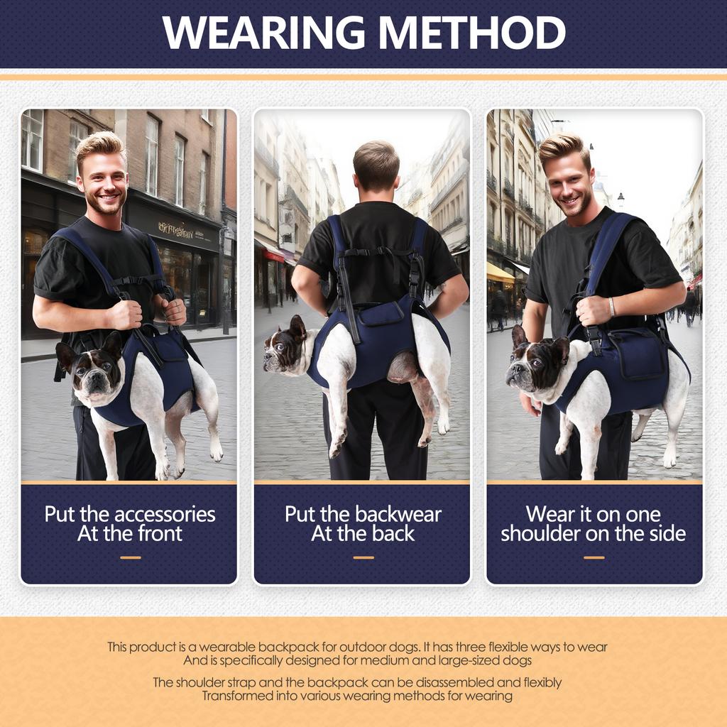 Dog Lift Harness for Large Dogs-Full Body Dog Sling Carrier with Adjustable Straps & Control Handle, Breathable Support Backpack