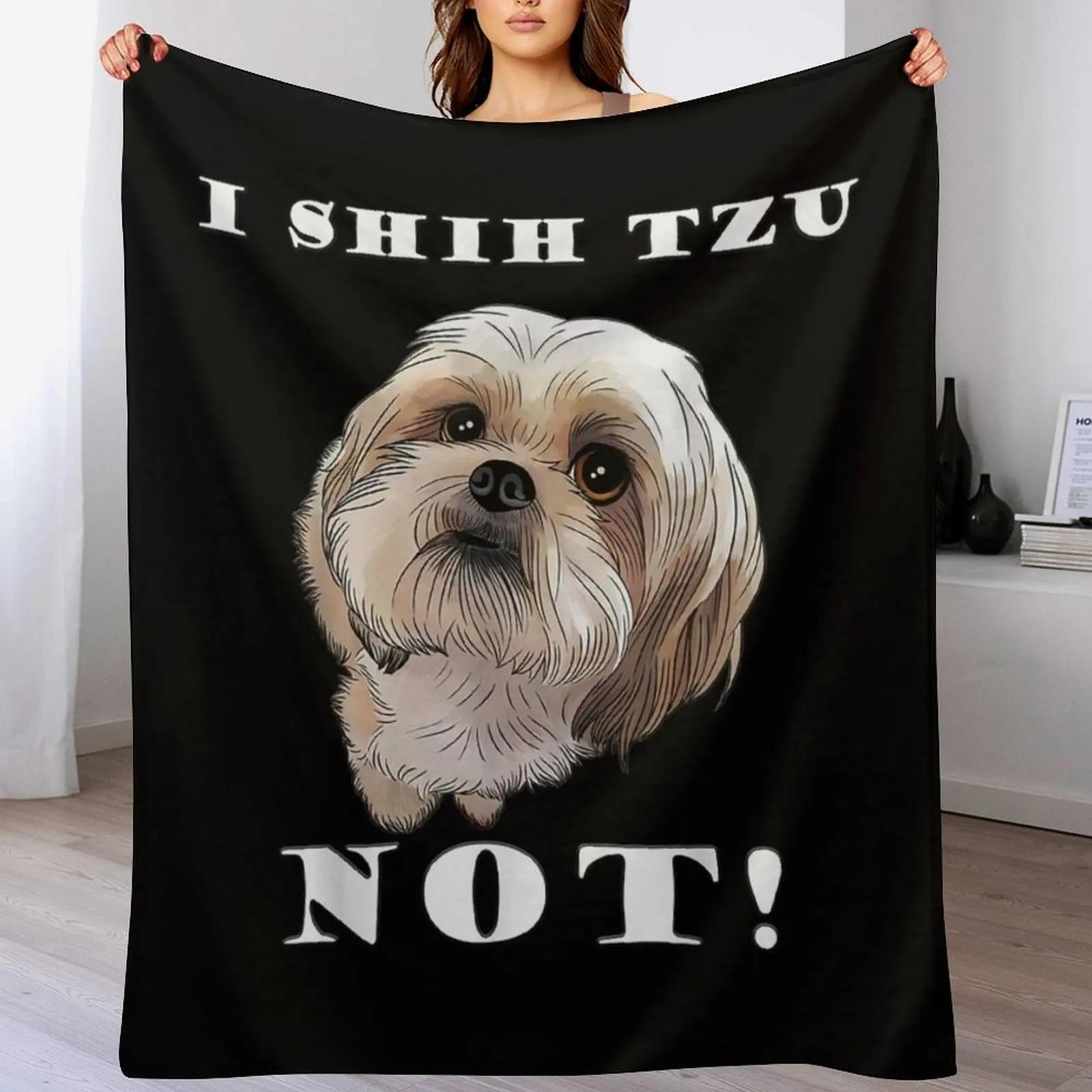 

Funny Shih Tzu Throw Blanket Cozy Home Blanket Gift for Christmas Holiday 102x76cm(40x30in)
