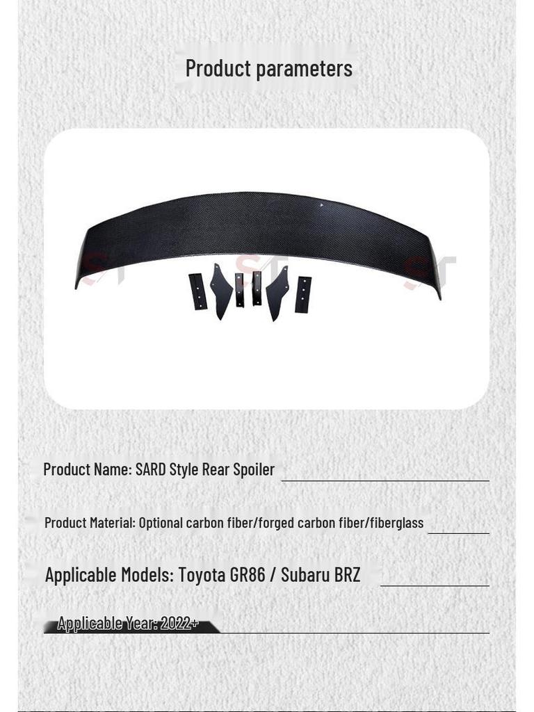 Toyota GR86/Subaru BRZ SARD-Style Carbon Fiber Rear Spoiler Wing