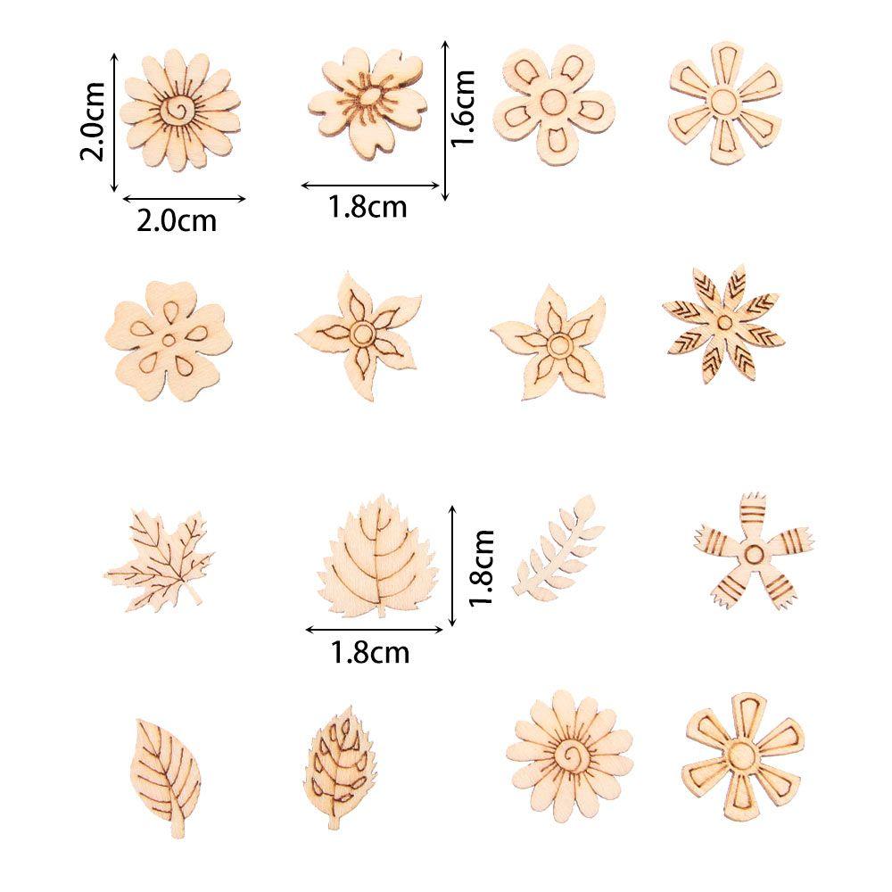 Mixed Pattern 100pcs Natural Paint  Gift DIY Scrapbooking Embellishments Wooden Decoration Doodle Educational  Wood Slice