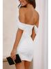 Off-Shoulder Ruched Bodycon Dress - European/American Style for Parties/Commutes
