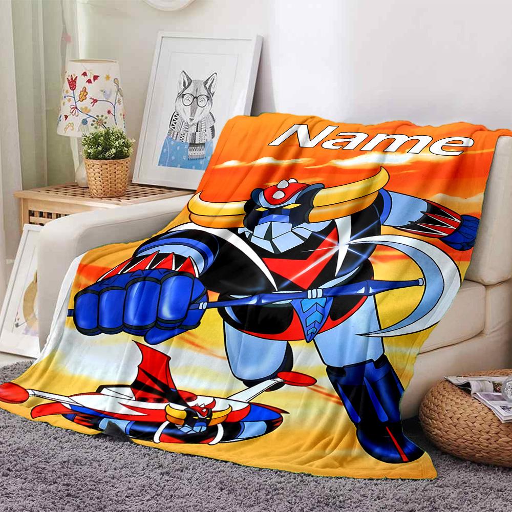 Customiz Name Personality UFO Robo Grendizer Blanket Soft &Warm Sofa Office Bed Travel Lunch Break Blanket, Gift Suitable All Seasons