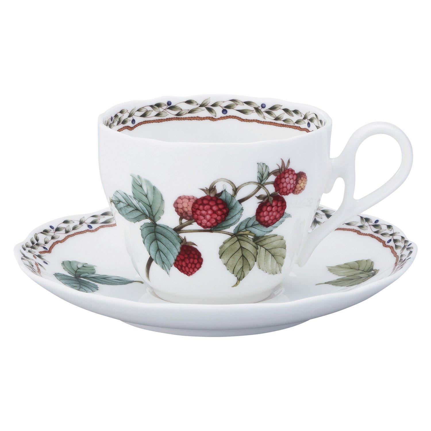 

Noritake Orchard Garden Cup Saucer both coffee and Bone & (for tea), 250cc, Microwave-Safe, China, T97887/4911
