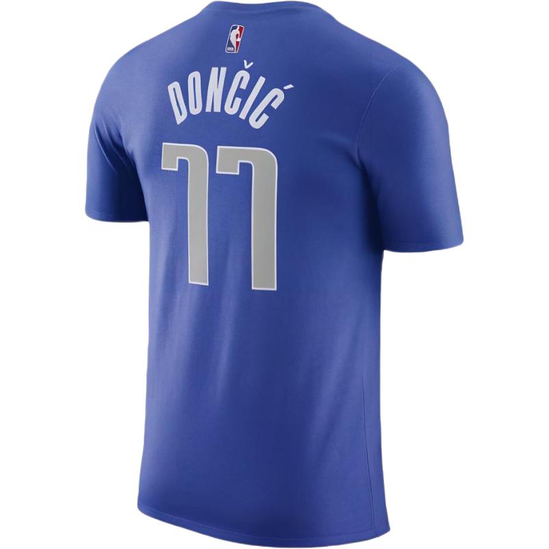 Nike Dallas Mavericks Luka Dončić No. 77 Breathable Casual Round Neck Short Sleeve T-Shirt Men Tops Blue CV8515-482