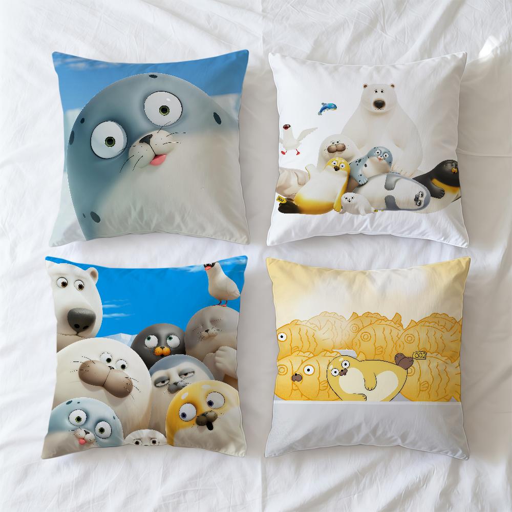 Kissenhülle Niedliche Weiche Hülle Für Sofa S-SealookS Wohnzimmer Cartoon Zuhause Bequem Büro Dekoration Schutzhüllen für Kissen