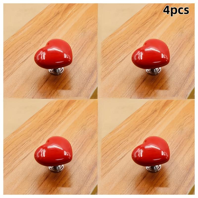 

4Pcs Toilet Press Button Topper,Love Heart Shaped Toilet Tank Flusher Top Push Button for Women Long Nail Bathroom Accessories