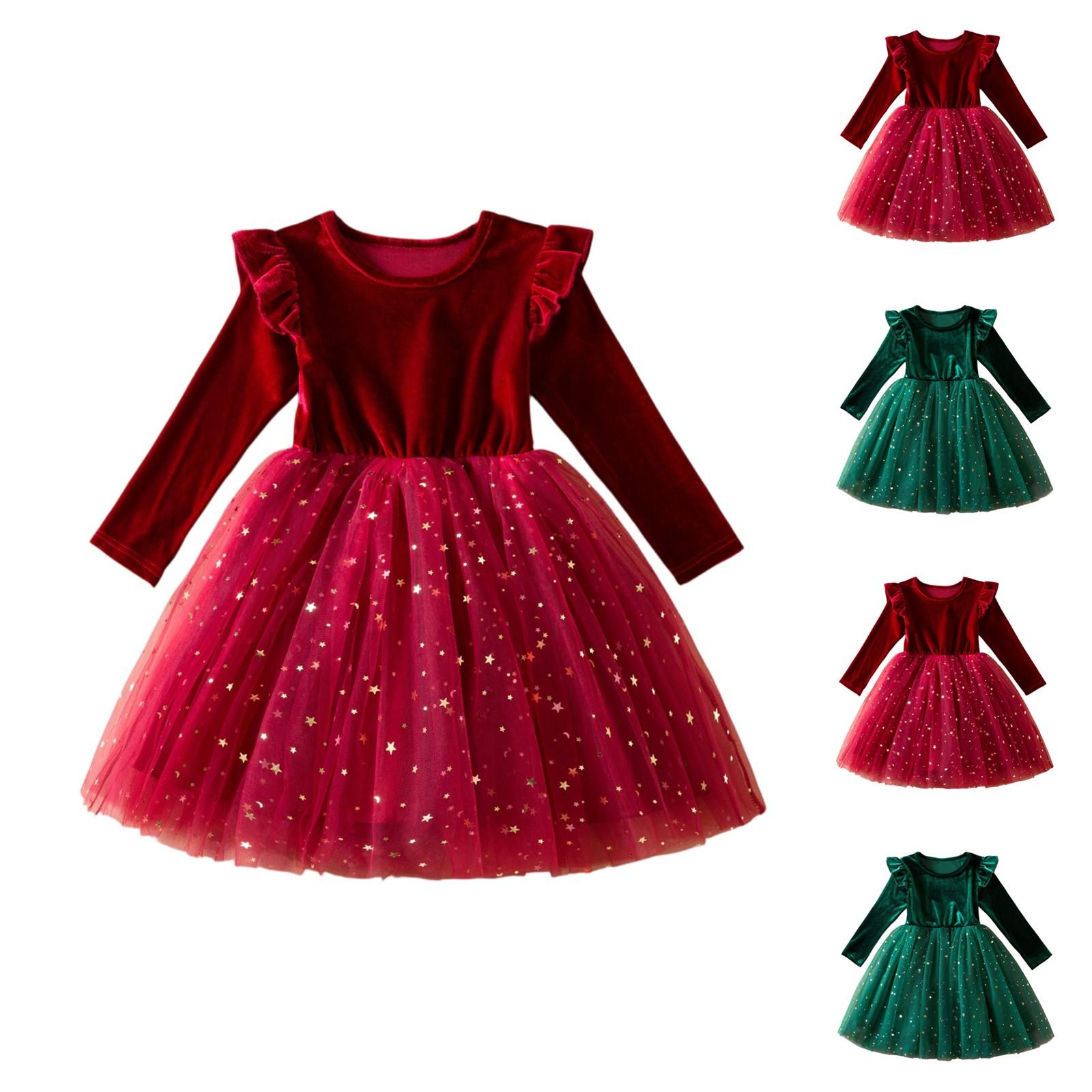 

Girls Tulle Dress - Gradient Princess Party Gown 140 червоний