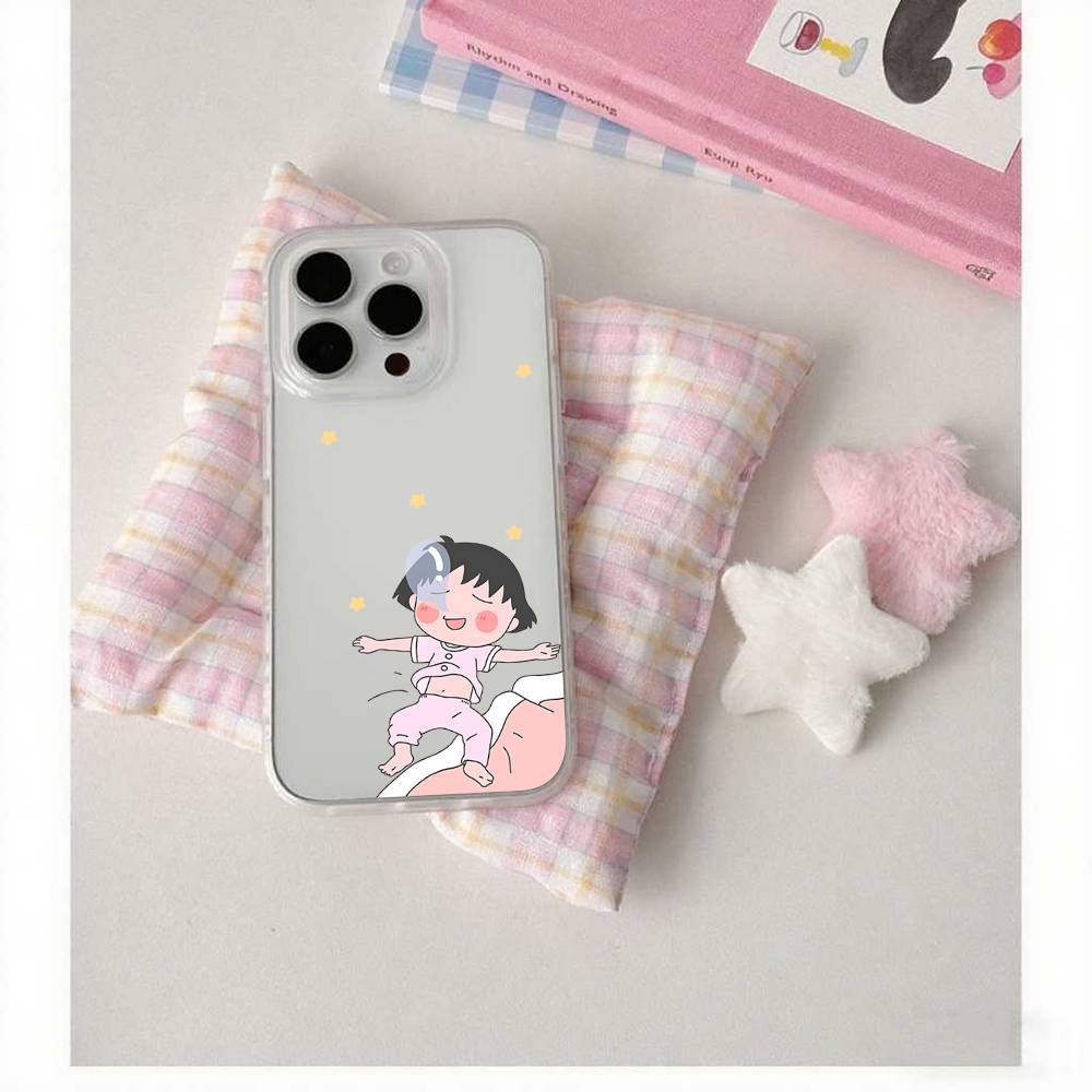 C-Chibi Cute M-Maruko-chan-S Phone Case For IPhone 17 16 15 12 11 Pro Max 14 Plus 13 Mini Clear Cover Soft Funda