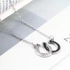 Black White Jewelry Fashion Double Horse Hoof Pendant Women Lady Necklace Zinc Zinc Alloy Chain