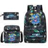 Movie Peripheral Print Backpack, School Bag Student Campus With Plush Ball Backpack