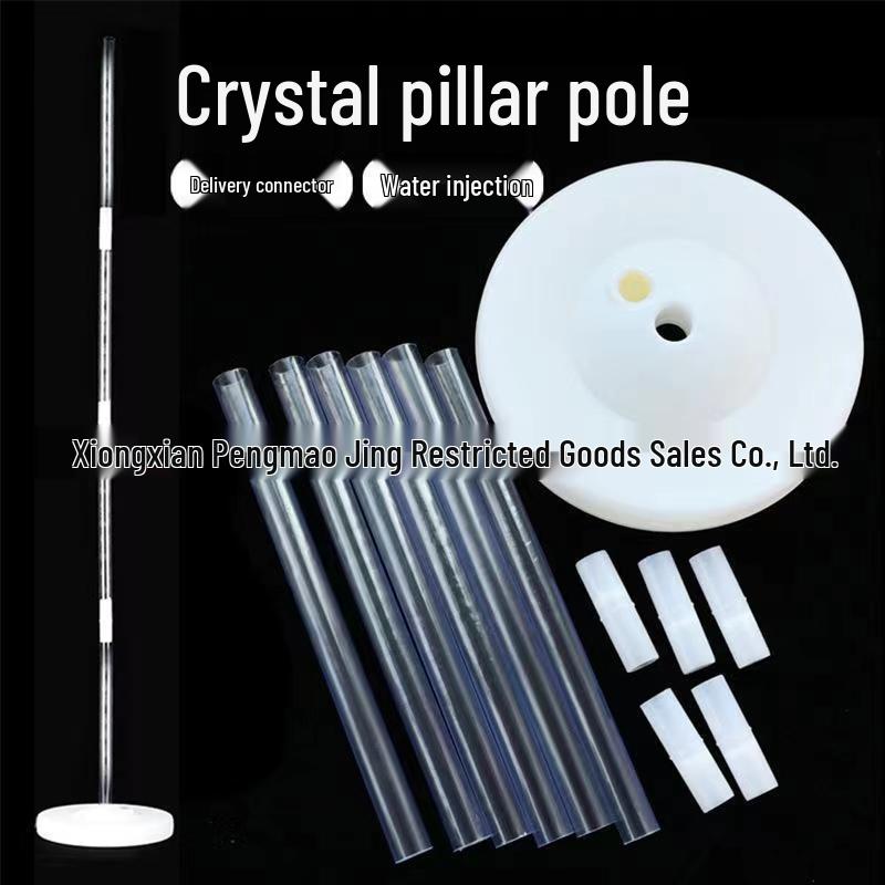 Honeycomb Ball Pedestal Telescopic Crystal Pole Stand with Water-Fillable Base for Weddings and Parties