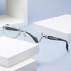 Anti Blue Light Diamond Cutting Men Women Frameless Reading Eyewear Metal High-definition Presbyopia Glasses