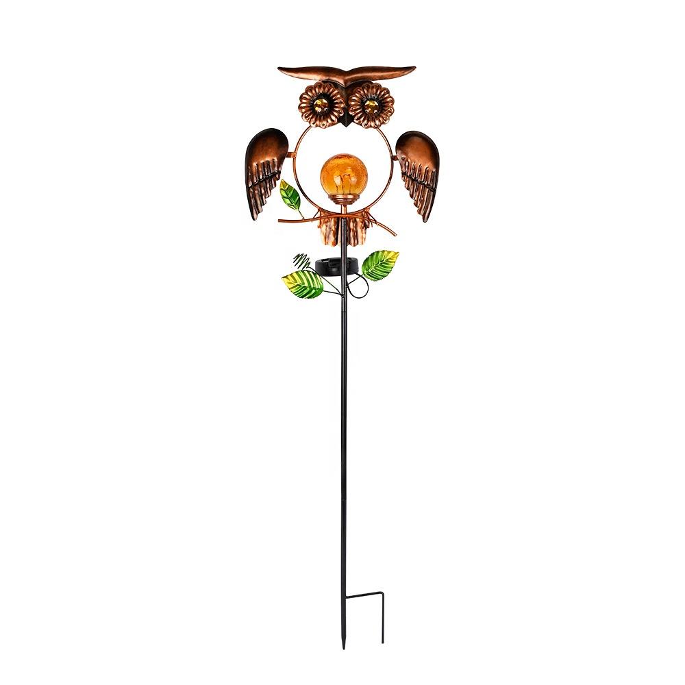 Modern Design IP65 Waterproof LED Owl Solar Light with 360 Beam Angle for Outdoor Garden Courtyard Lawn Decor