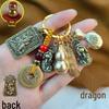 Unisex Pixiu & Five Paths of Wealth Zodiac Pendant with Five Emperor Coins & Brass Gourd Keychain