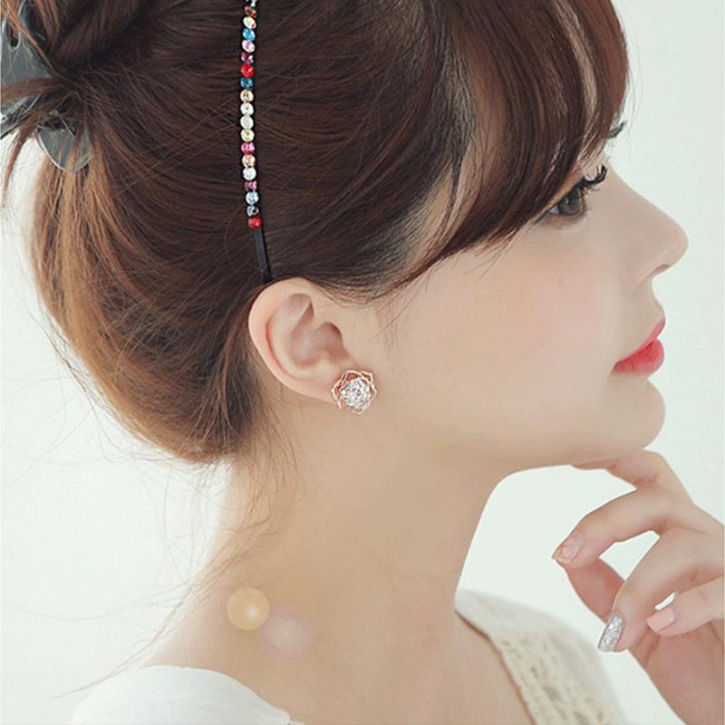 Korean Retro Rose Flower Stud Earrings - New Fashionable Accessories for Women and Students
