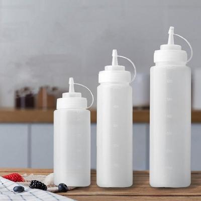 Mehrzweck-Quetschflasche für präzise Flüssigkeitsmessung Plastik-Saucenspender Auslaufsicherer Gewürzbehälter