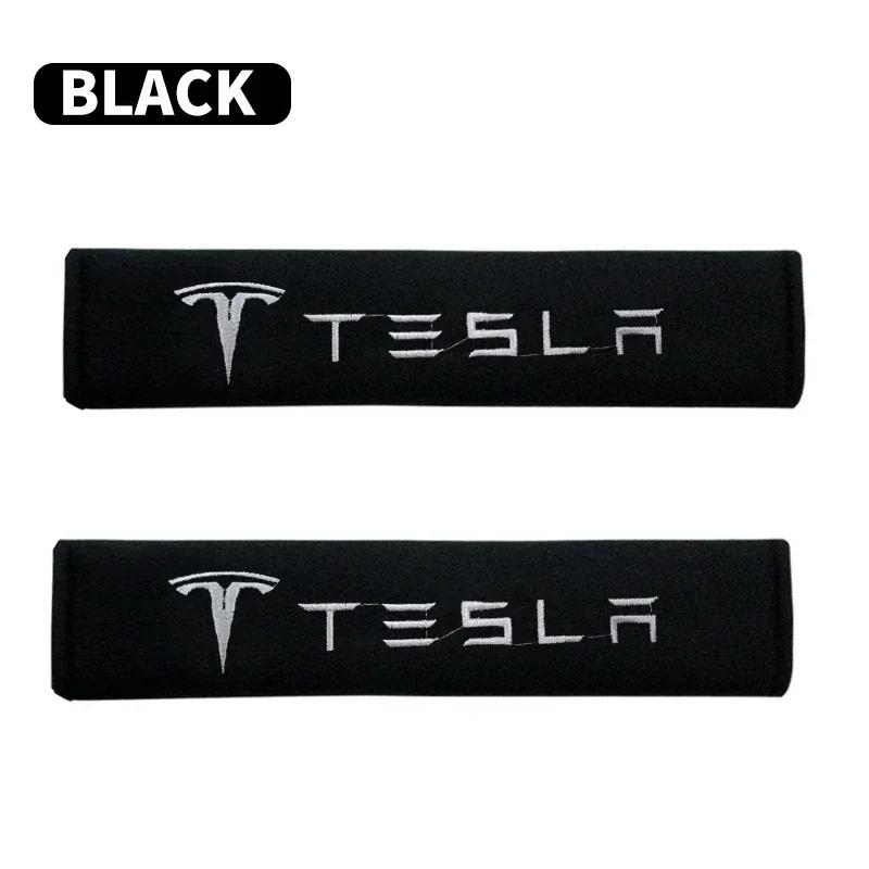 

Car Sticker Tesla 2PCS Car Seat Belt Shoulder Pads Auto logo Safety Belt Protection Cover For Tesla Model S Tesla Model 3 X Y In чорний