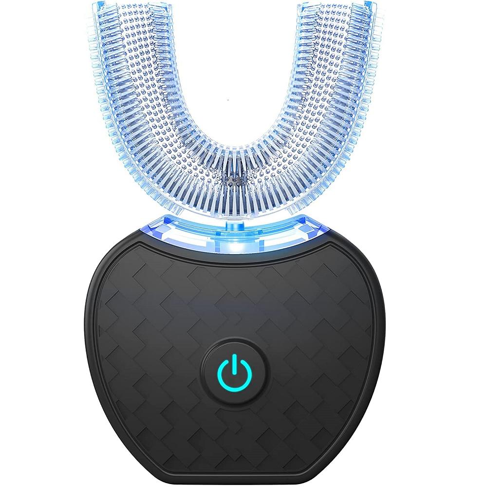 

U-образная автоматическая ленивая звуковая электрическая зубная щетка с обзором 360 градусов, инструмент для отбеливания зубов холодным синим светом, ультразвуковая щетка для чистки зубов