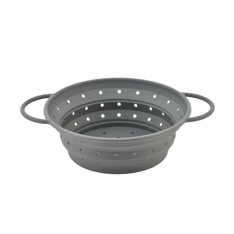 Silicone Folding Basket Vegetable Fruit Filter Basket Retractable High Temperature Resistant Drain Basket