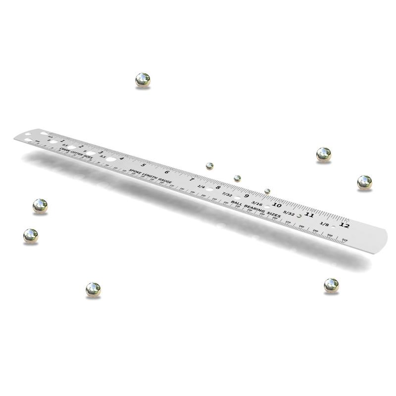 Spoke Measuring Ruler Double-Sided Spoke Length Measuring Ruler Multi-Function Steel Ruler Gauge Tool for Mountain Bike