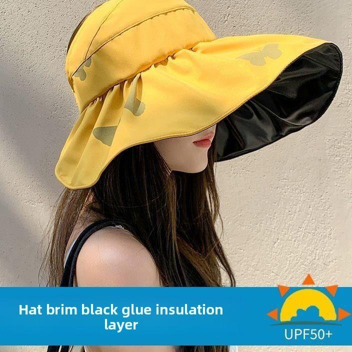 Sun Protection Wide Brim Hat With Breathable Polyester For Women Summer Beach Sun Hat