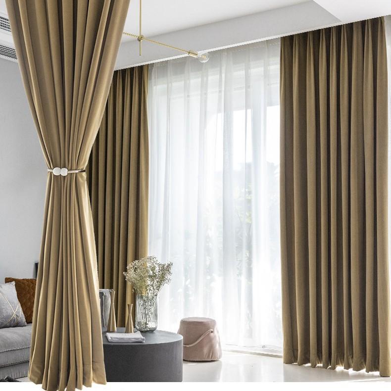 Cashmere Mink Thermal Curtains Hotel Engineering Blackout Fireproof Curtains Living Room Curtains