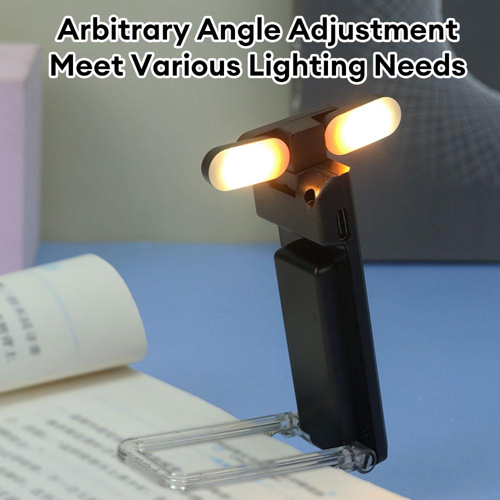 Portable Rechargeable Book Light with 4 Lighting Modes Clip-on LED Reading Light Stepless Brightness Dimmable Light for Reading