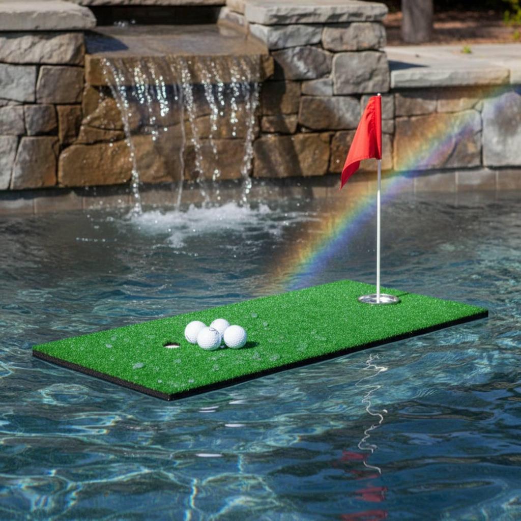Floating Golf Green Simulated Putting Mat Portable for Backyard