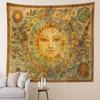 VIKAMA Vintage SunFace Tapestry Mysterious AstrologicalStyle Decorative Backdrop For The Living Room Bedroom Or Bedhead
