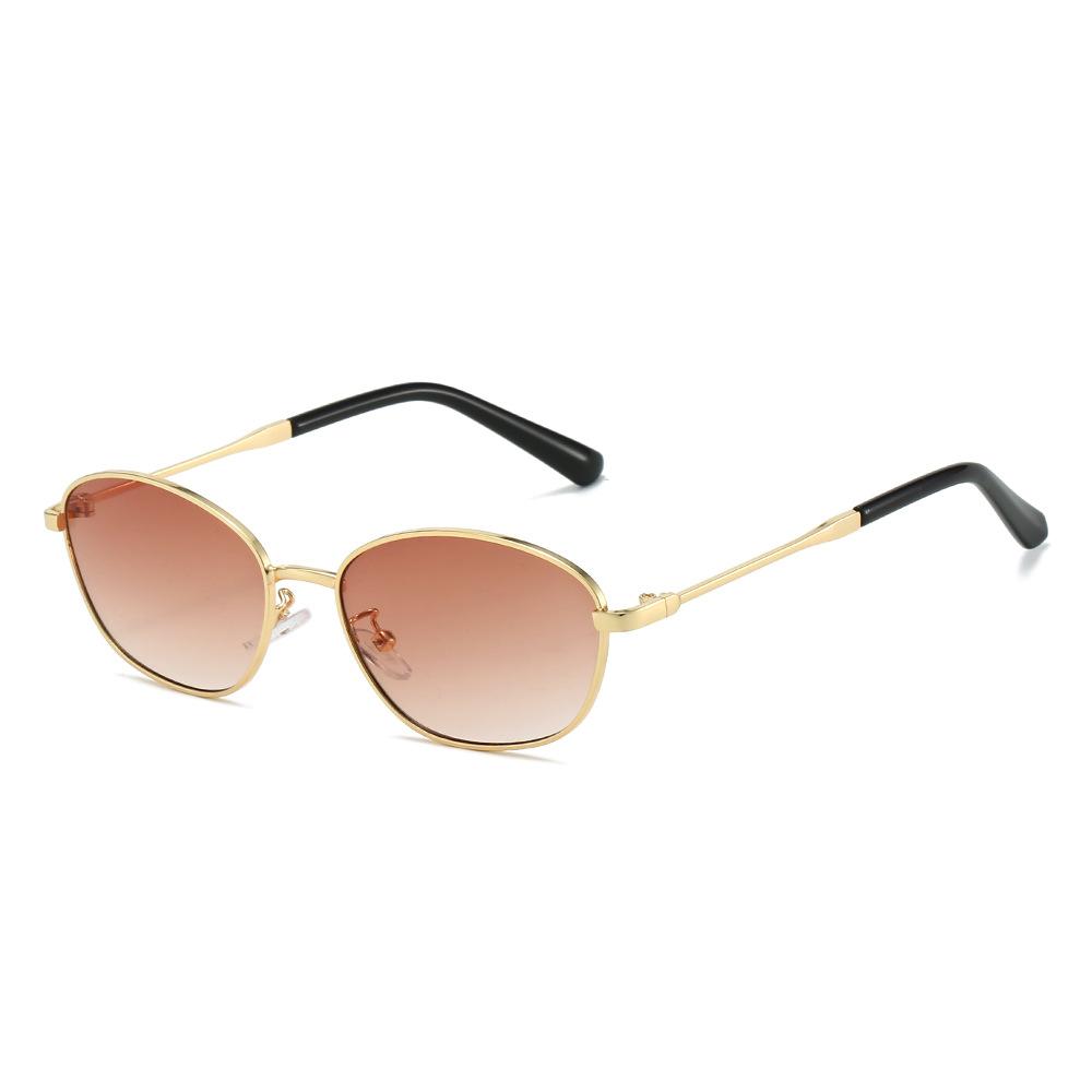 Metal-framed cat-eye sunglasses, retro style, trendy, suitable for driving