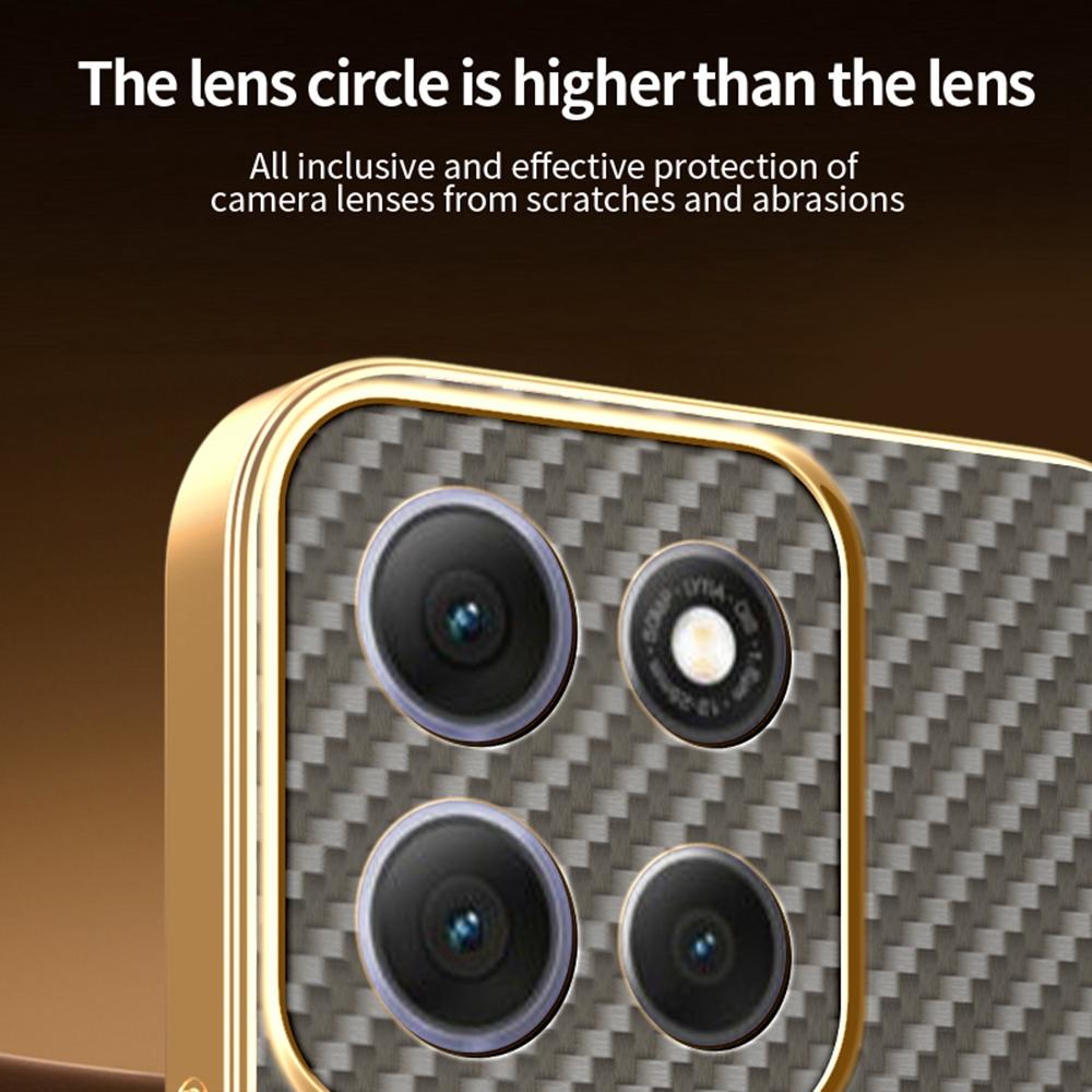 For Motorola Moto G86 5G Phone Case Carbon Fiber Textured Electroplated TPU Back Cover