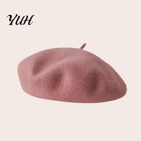 Daily Commuting Head Accessory Women French Beret Hat, Wool Blend Artist Retro Elegant Painter Cap, Solid Color Cozy for Autumn Winter Literary Street