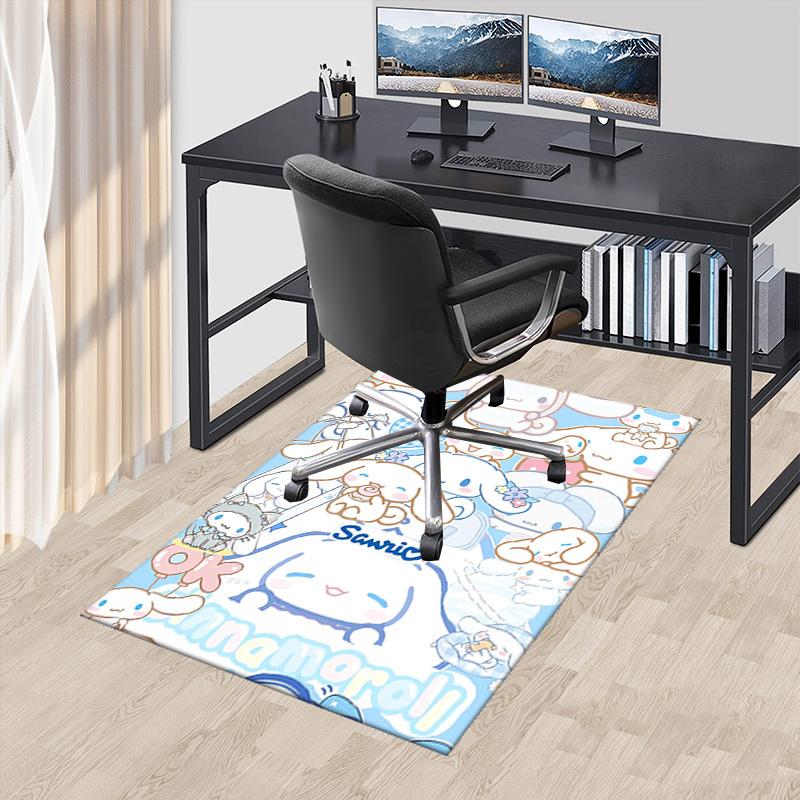 Sanrio Cinnamoroll Chair Mat - Anime Cartoon Design, Non-Slip Rug for Office Chair, Home Decor, Living Room, Bedroom, Game Room, Dormitory Carpet, Sui