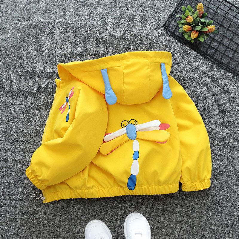 1-6 Jahre Neue Baby Mädchen Jacke Libelle Frühling Und Herbst Kleine Prinzessin Trenchcoat Mit Kapuze Reißverschluss Mode Baby Oberbekleidung