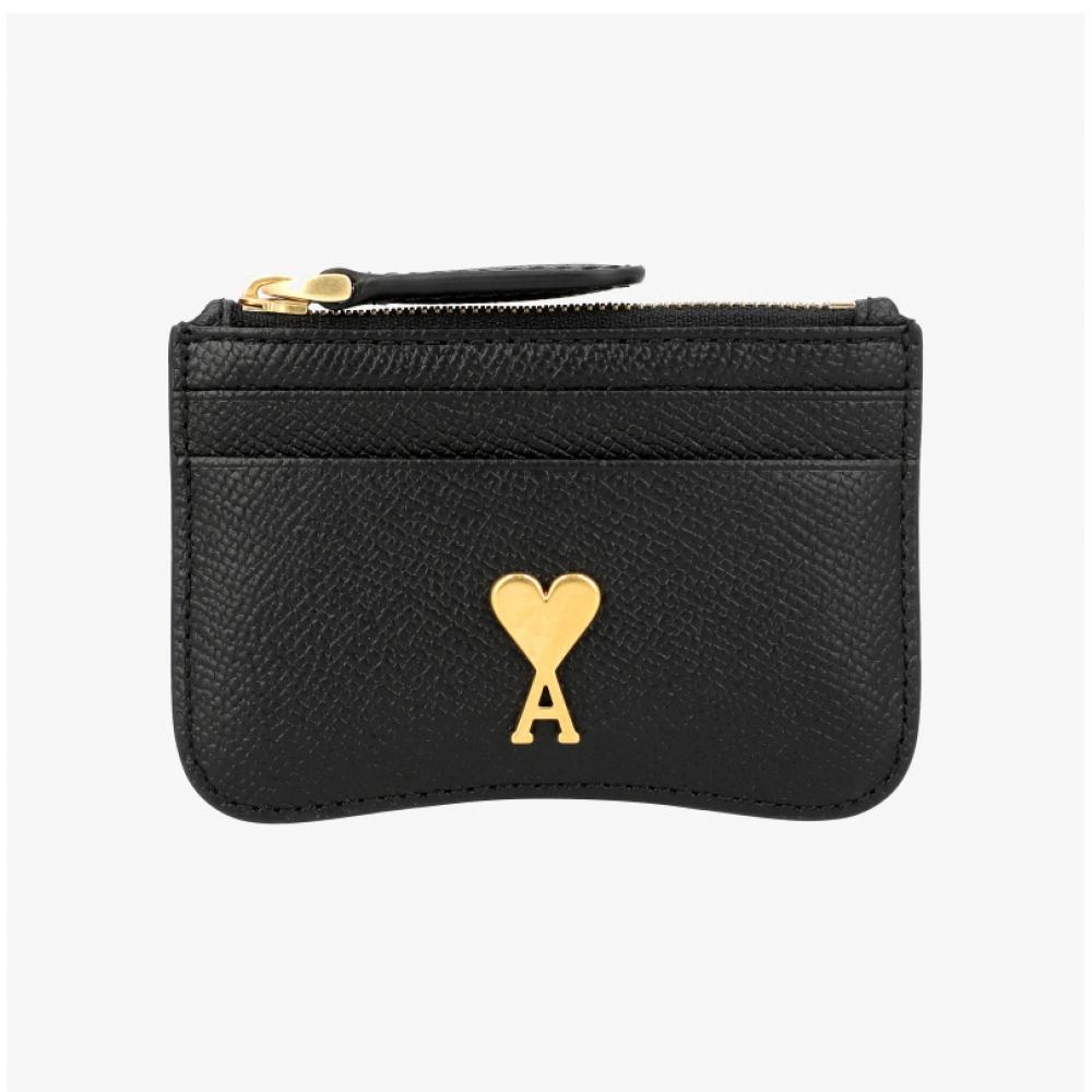 Ami Heart Logo Zipper Card Wallet Usl105 Al0036 0015