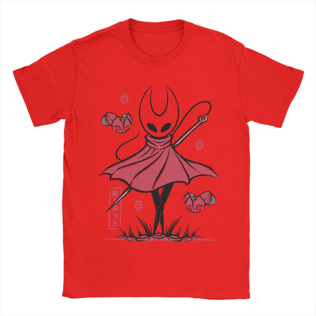 Vintage Hollow Knight Silksong Hornet Pánská bavlněná trička s kulatým výstřihem Trička s krátkým rukávem Oblečení plus size