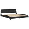 VidaXL Bed Frames with Headboard, Upholstered Bed with Slatted Base, Double Bed with Bedroom Footboard, Black 373238