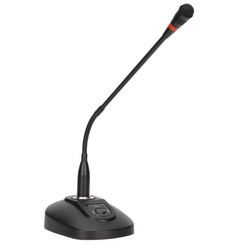 Gooseneck Wired Microphone System, Table Mount Corded Voice Condenser Microphone, Adjustable Desk Microphone with XLR to 6.35mm Cable for Conference B