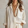 Lazy Shirt Set Fashionable Solid Color Shorts Two-piece Women